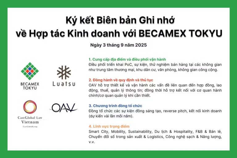 Becamex Tokyu signed a Memorandum of Understanding (MOU) with Outbound Axis Vietnam (OAV).